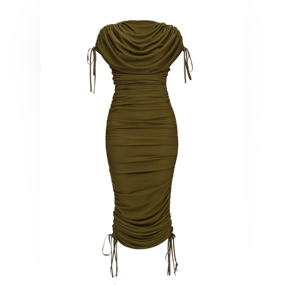 Andrea Iyamah RATU MESH DRESS in Olive size small - Picture 3 of 7